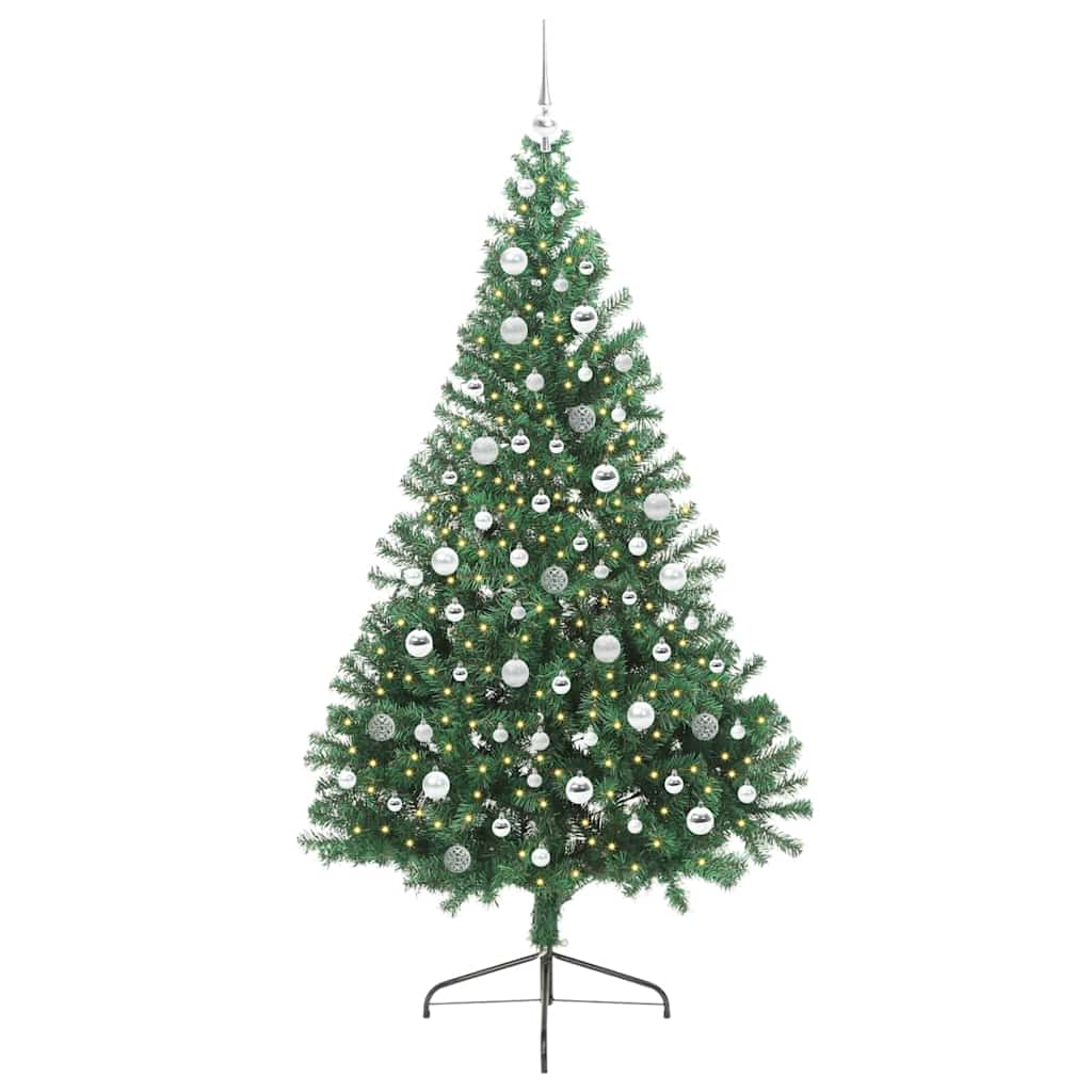 Artificial Pre-lit Christmas Tree Green 210 cm PVC