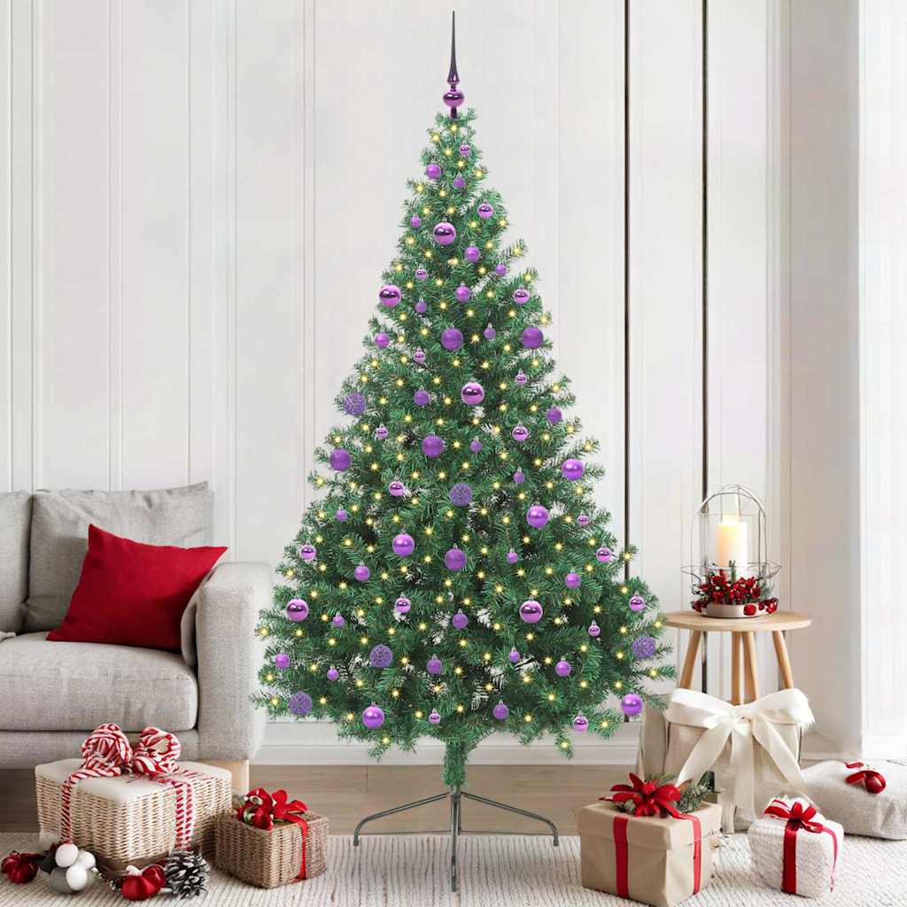 Artificial Pre-lit Christmas Tree Green 210 cm PVC