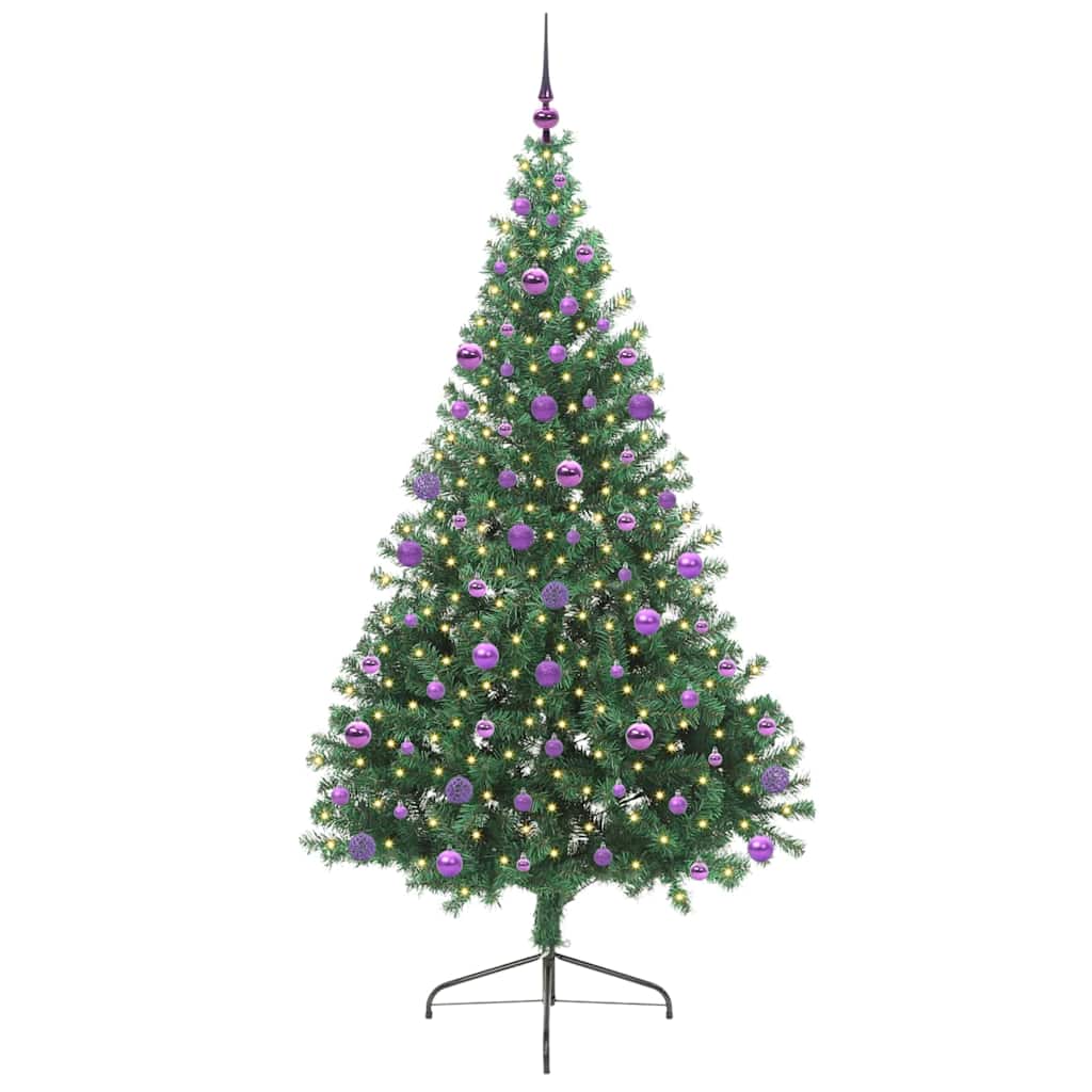 Artificial Pre-lit Christmas Tree Green 210 cm PVC