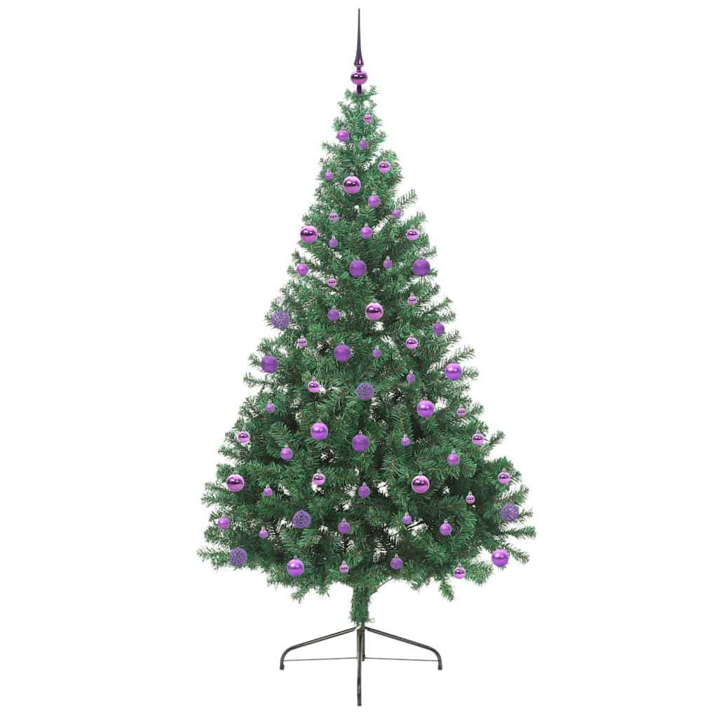 Artificial Pre-lit Christmas Tree Green 210 cm PVC