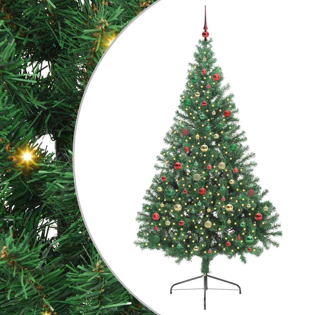 Artificial Pre-lit Christmas Tree Green 210 cm PVC