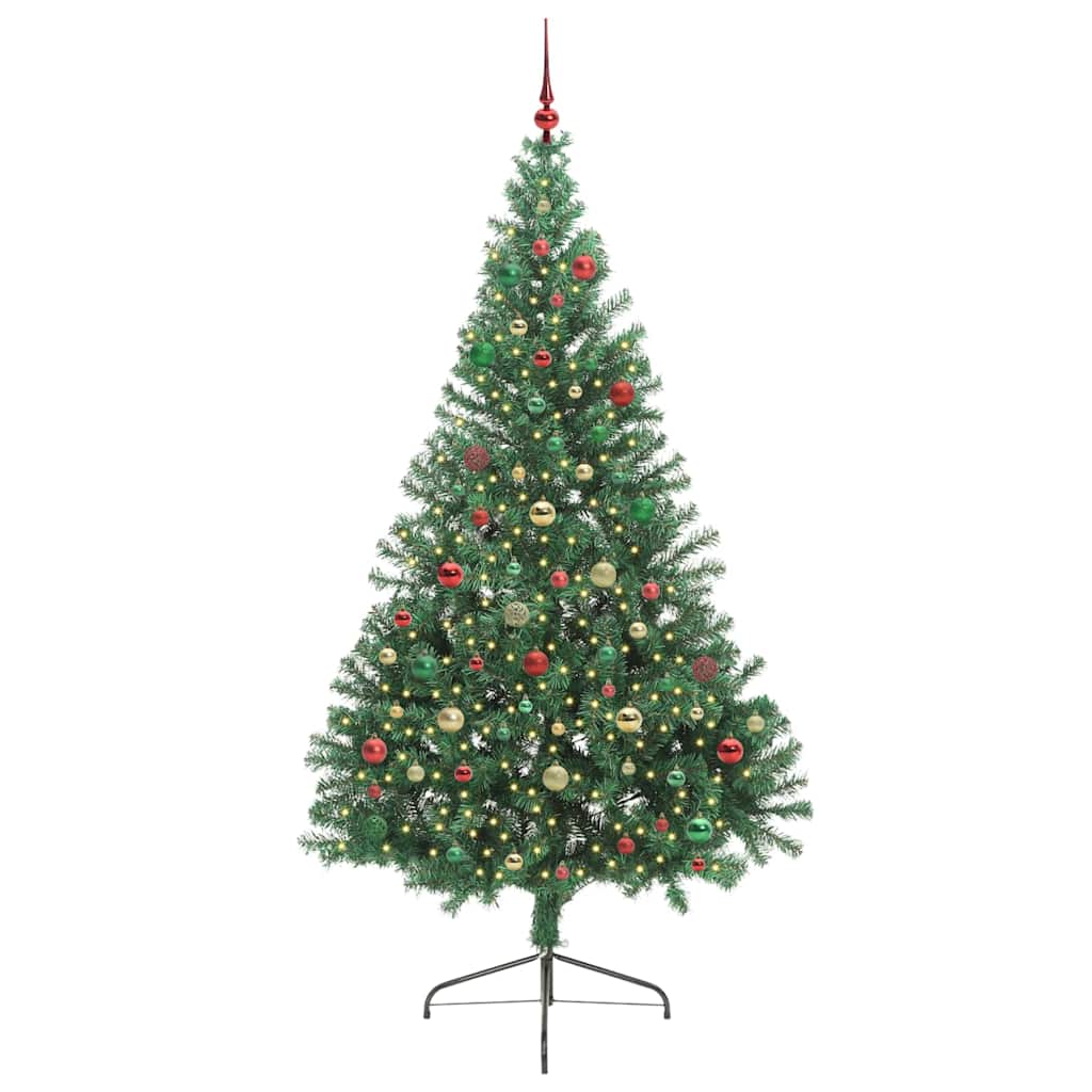 Artificial Pre-lit Christmas Tree Green 210 cm PVC