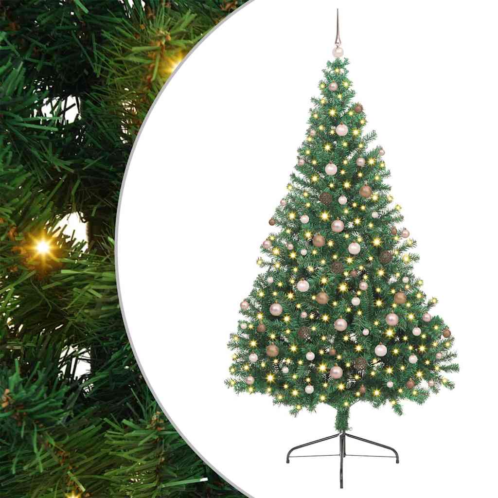 Artificial Pre-lit Christmas Tree Green 240 cm PVC