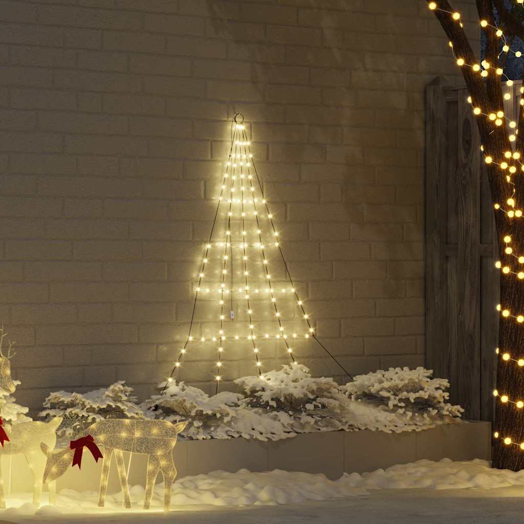 LED Christmas Tree with Ground Spikes Warm White 180 cm Metal
