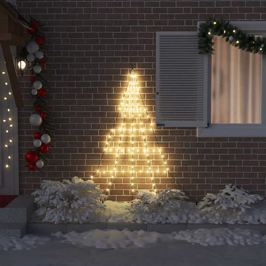 LED Christmas Tree with Ground Spikes Warm White 180 cm Metal