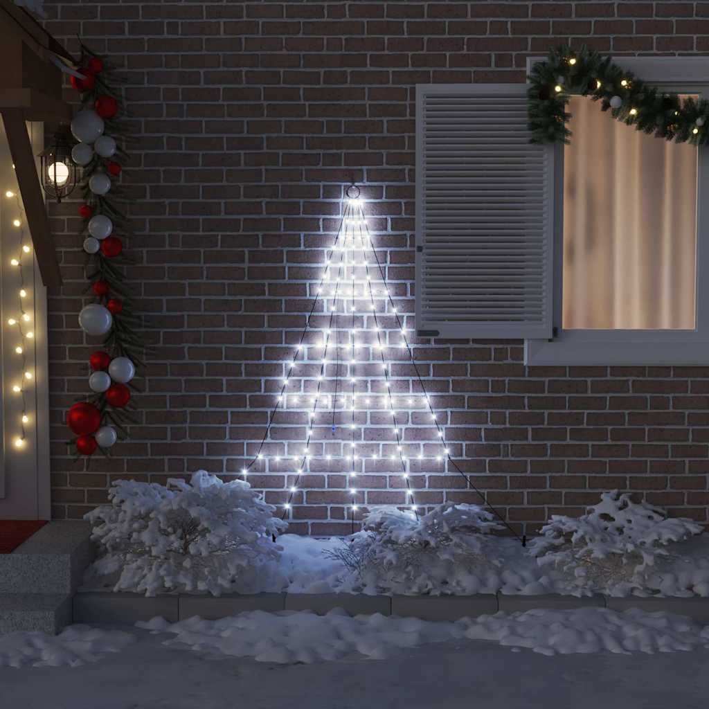 LED Christmas Tree with Ground Spikes Cool White 180 cm Metal