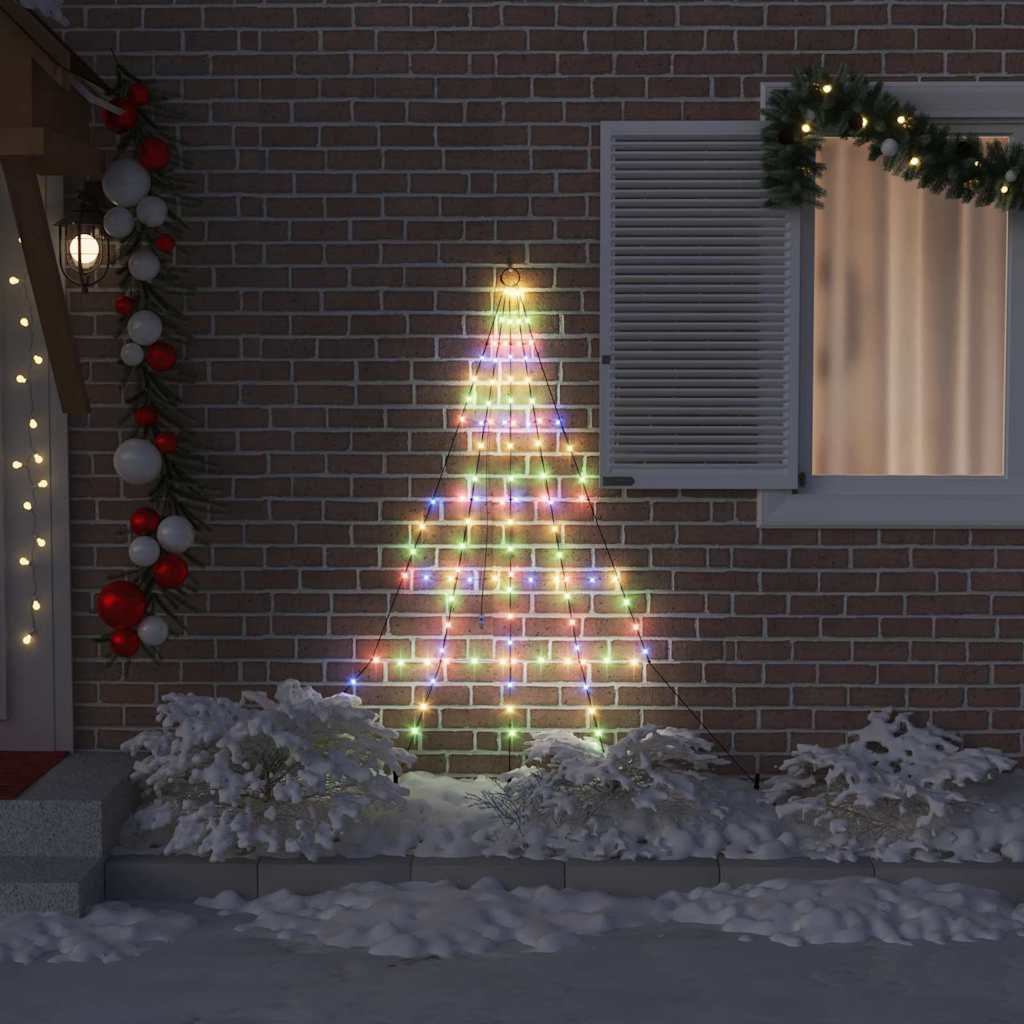 LED Christmas Tree with Ground Spikes Multicolour 180 cm Metal