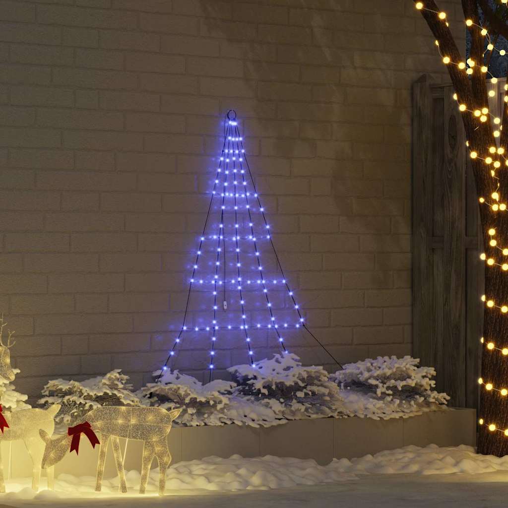 LED Christmas Tree with Ground Spikes Blue 180 cm Metal
