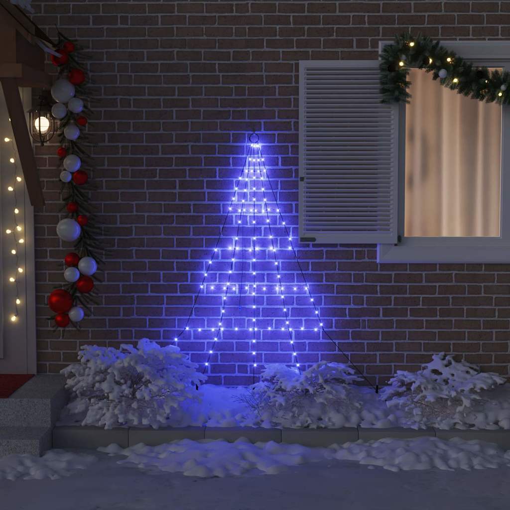 LED Christmas Tree with Ground Spikes Blue 180 cm Metal