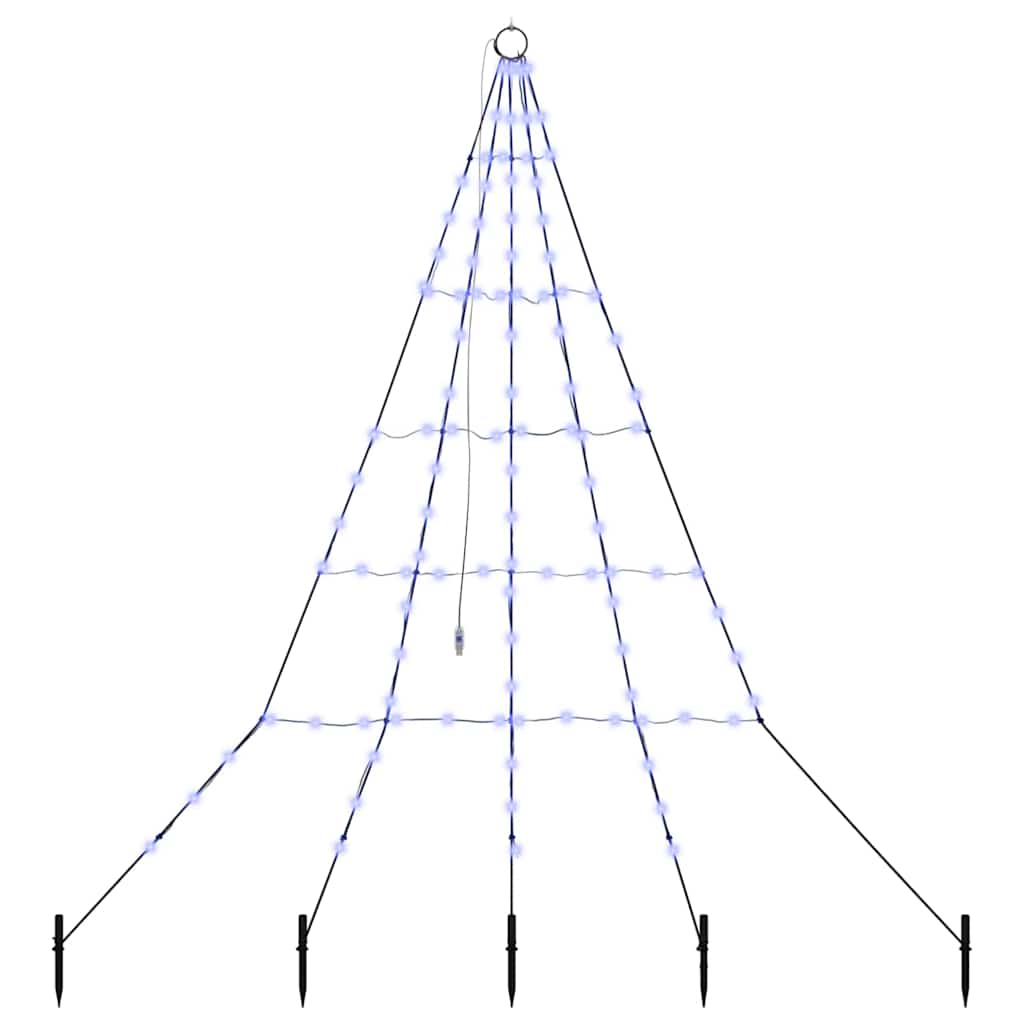 LED Christmas Tree with Ground Spikes Blue 180 cm Metal