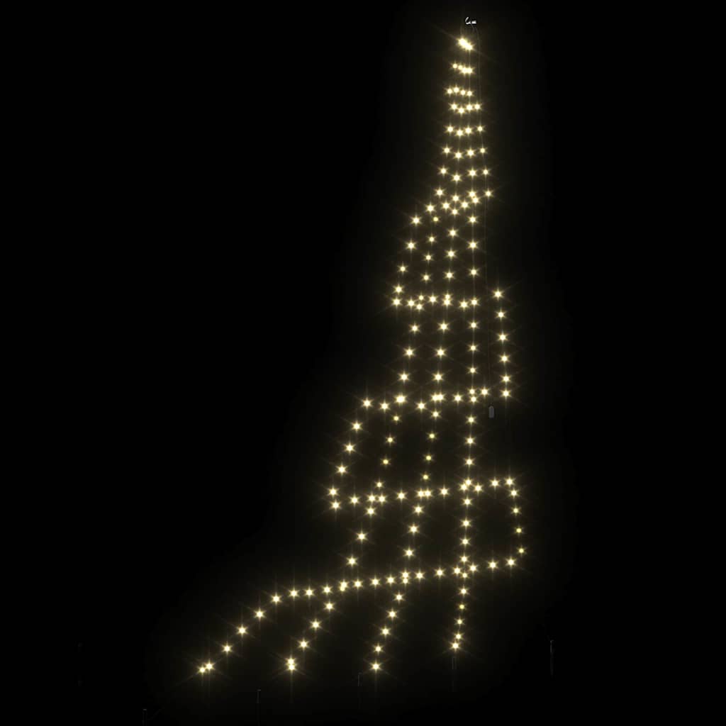 LED Christmas Tree with Ground Spikes Warm White 300 cm Metal
