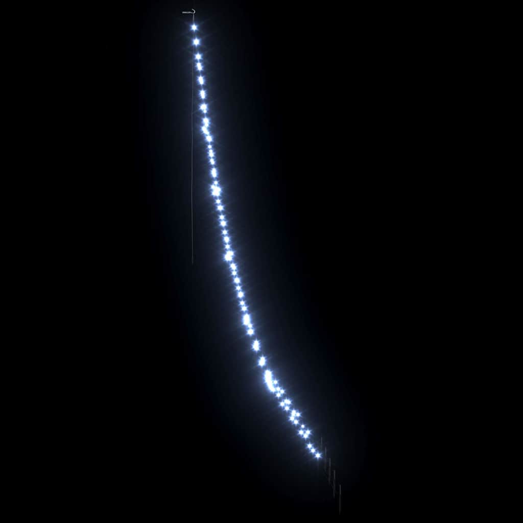 LED Christmas Tree with Ground Spikes Cool White 300 cm Metal