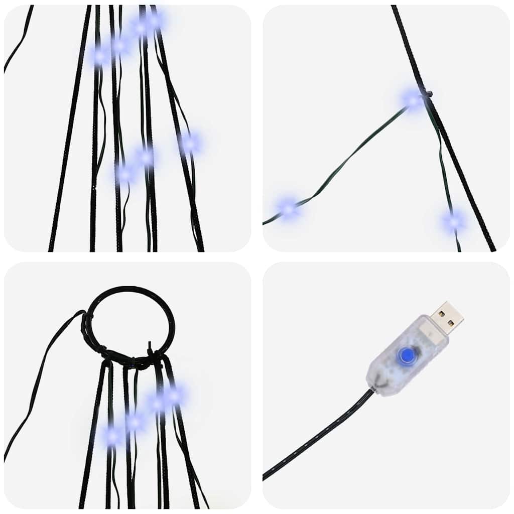 LED Christmas Tree with Ground Spikes Blue 300 cm Metal