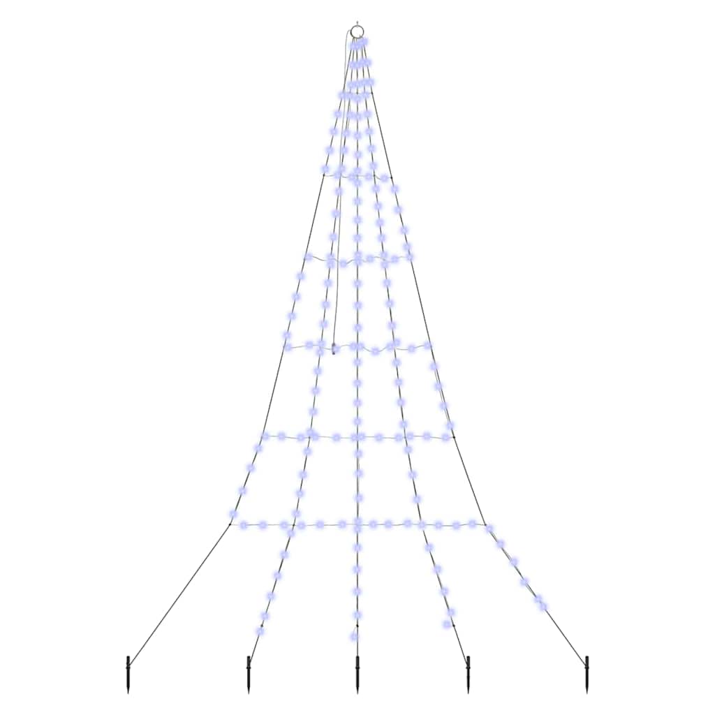 LED Christmas Tree with Ground Spikes Blue 300 cm Metal