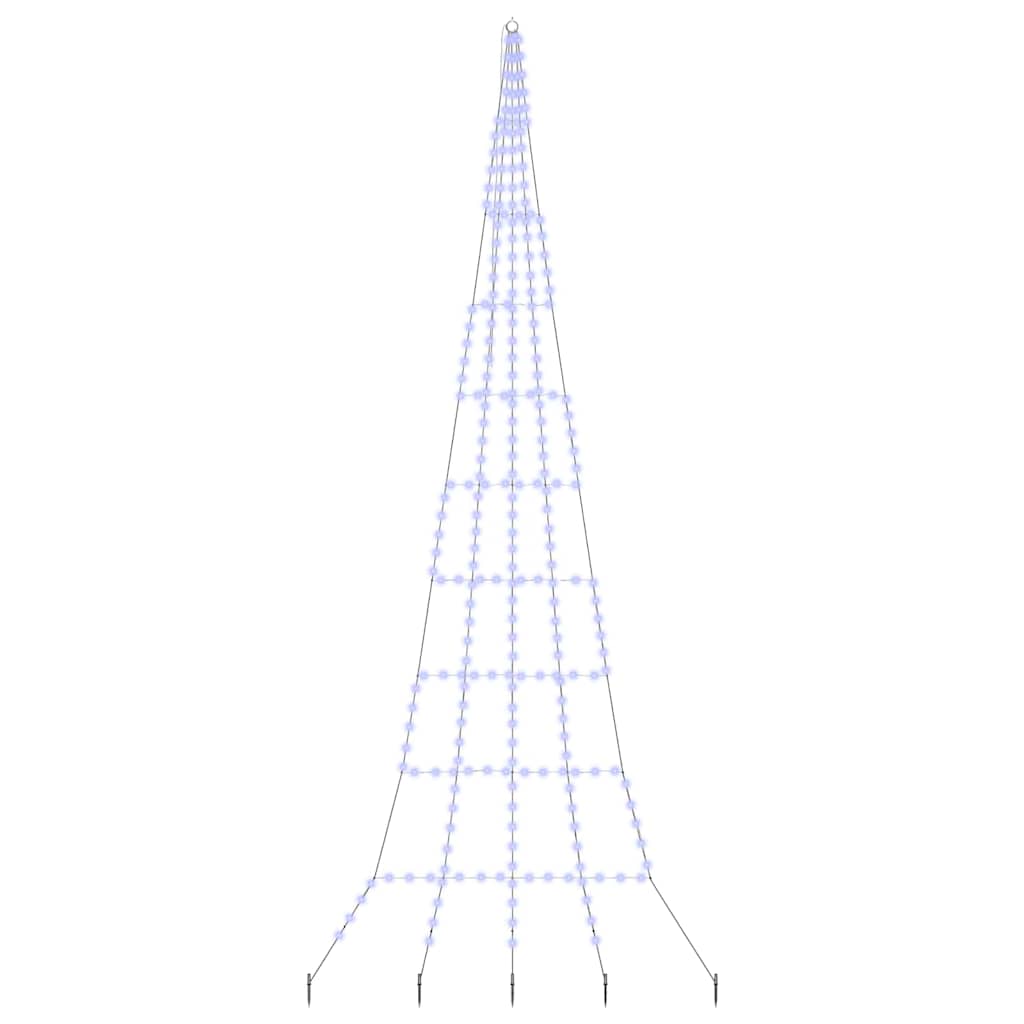 LED Christmas Tree with Ground Spikes Blue 500 cm Metal