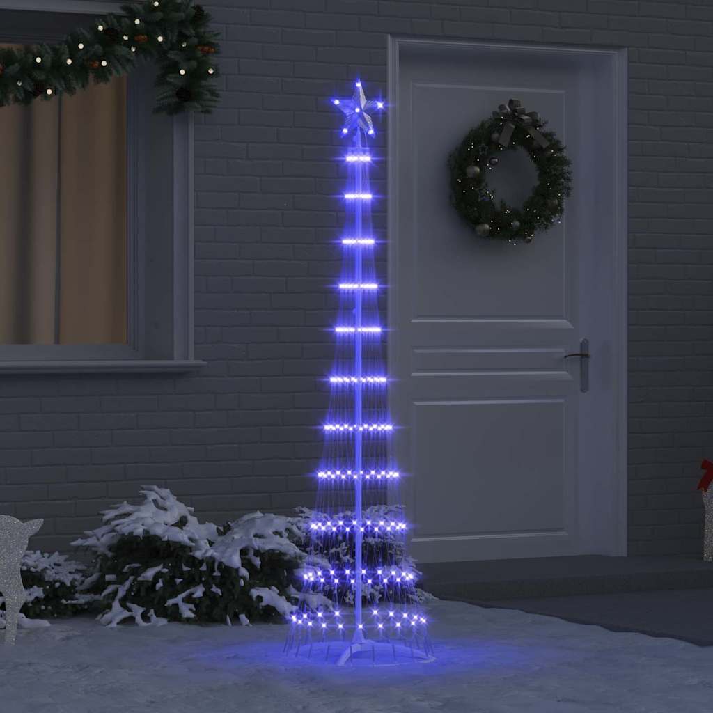 LED Christmas Tree with 230 LEDs Blue 51 x 51 x 190 cm Metal