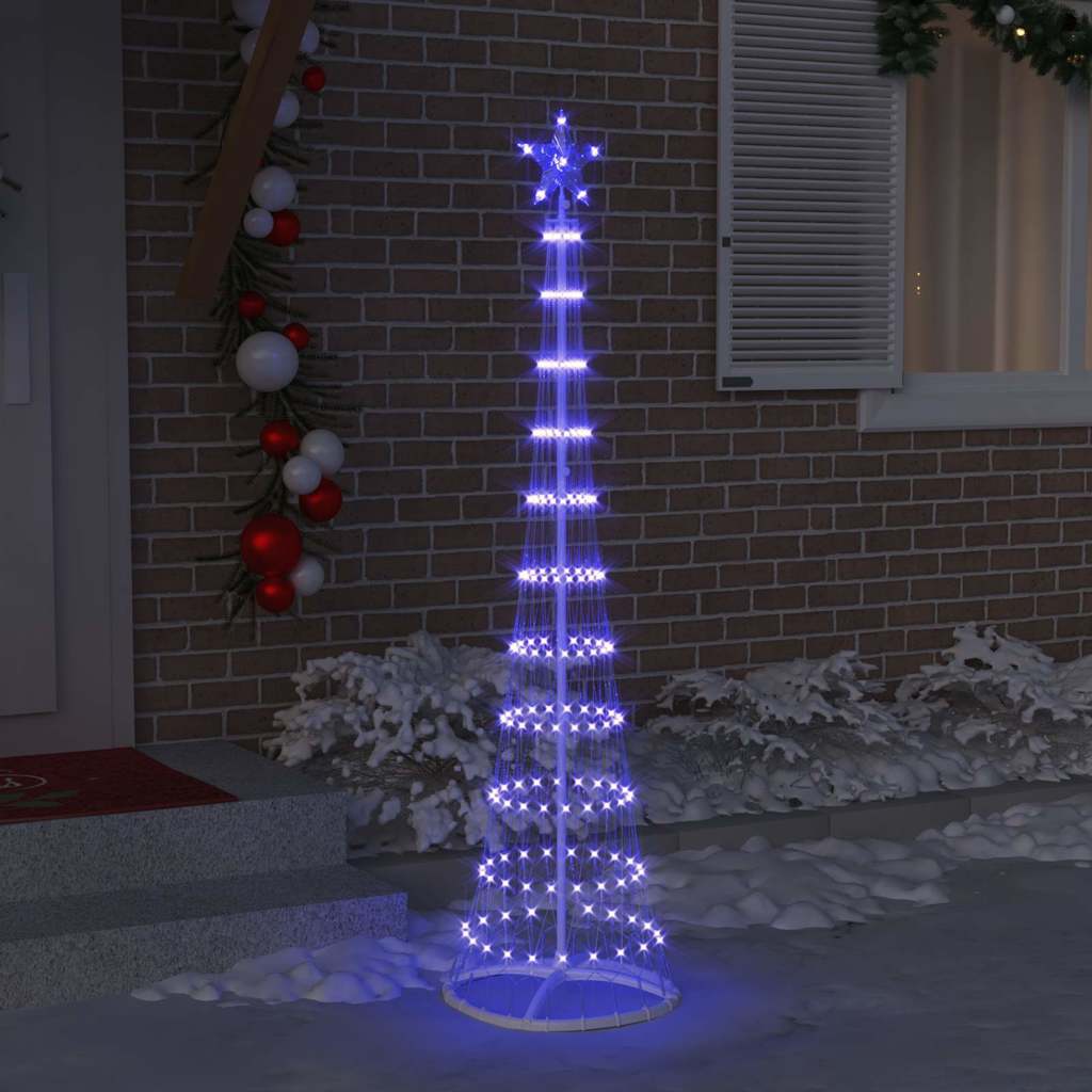 LED Christmas Tree with 230 LEDs Blue 51 x 51 x 190 cm Metal