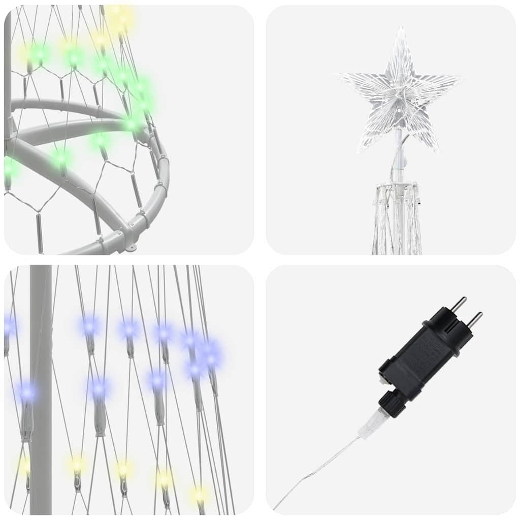 LED Christmas Tree Multicolour 70 x 70 x 250 cm Metal