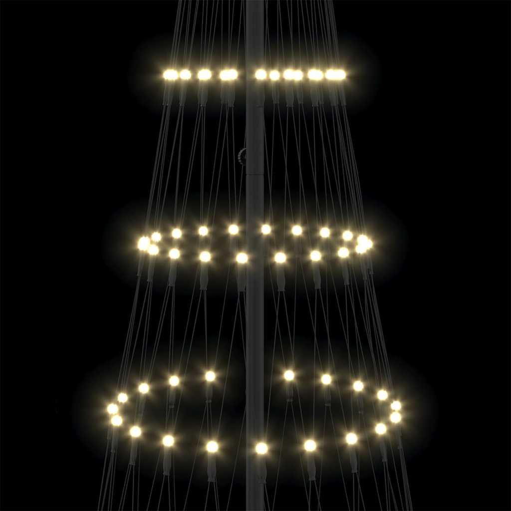 LED Christmas Tree Warm White 100 x 100 x 250 cm Metal