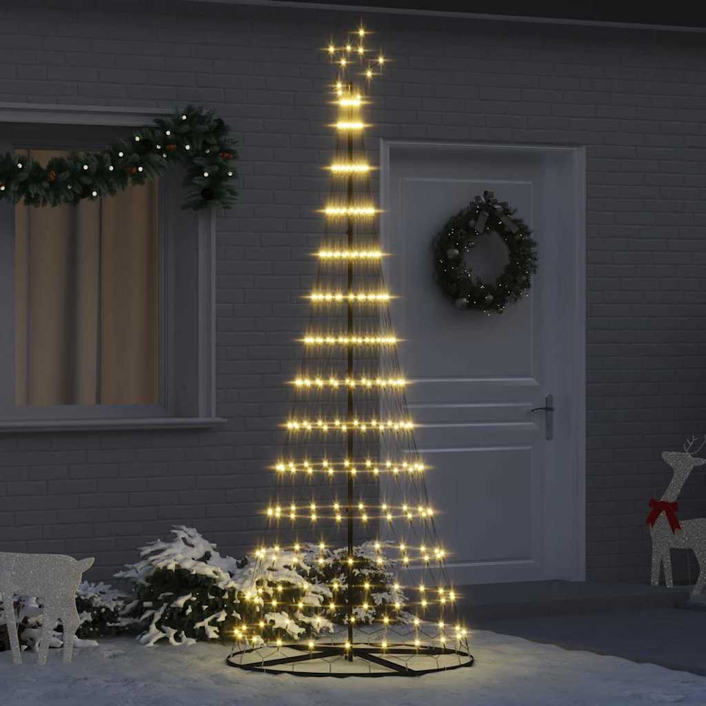LED Christmas Tree Warm White 100 x 100 x 250 cm Metal