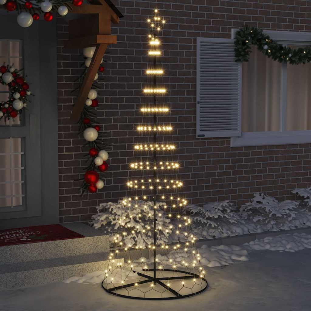 LED Christmas Tree Warm White 100 x 100 x 250 cm Metal