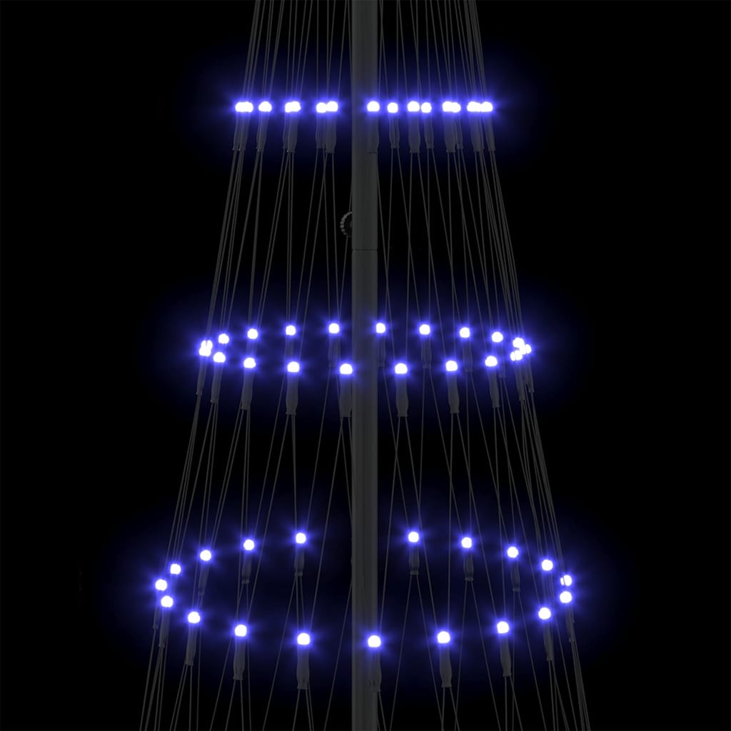 LED Christmas Tree with 290 LEDs Blue 100 x 100 x 250 cm Metal