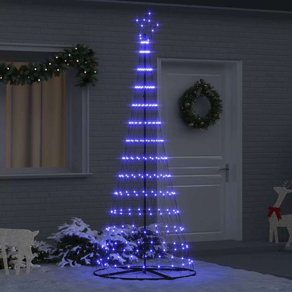 LED Christmas Tree with 290 LEDs Blue 100 x 100 x 250 cm Metal