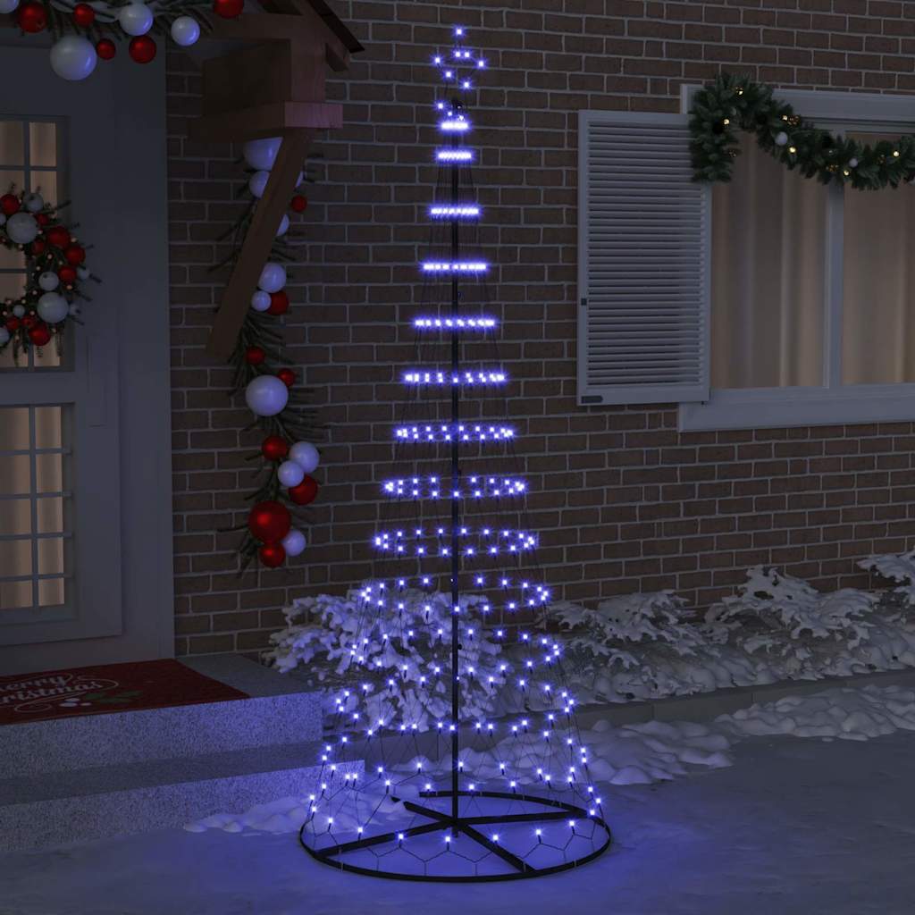 LED Christmas Tree with 290 LEDs Blue 100 x 100 x 250 cm Metal