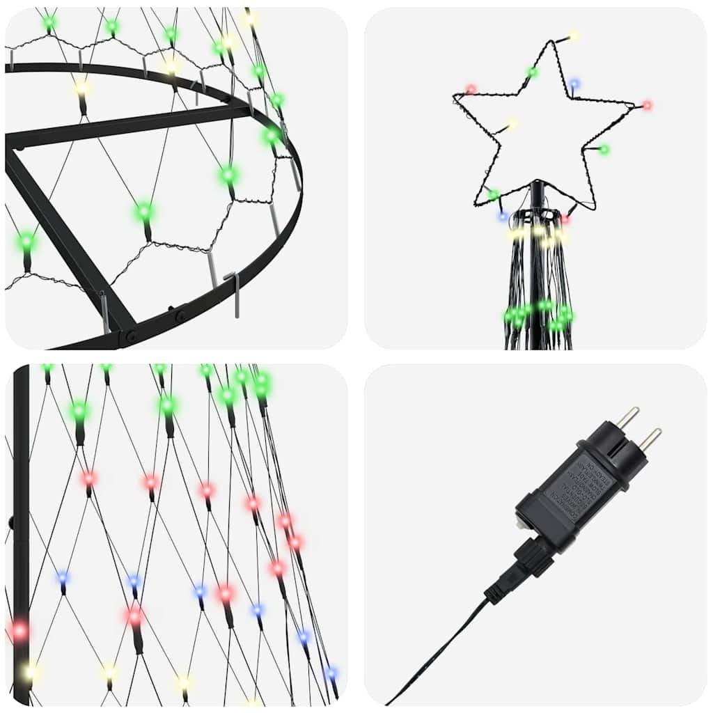 LED Christmas Tree Multicolour 100 x 100 x 250 cm Metal