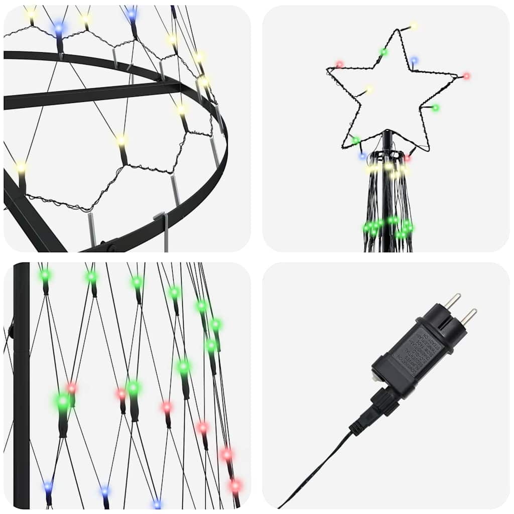 LED Christmas Tree Multicolour 100.5 x 100.5 x 302.5 cm Metal