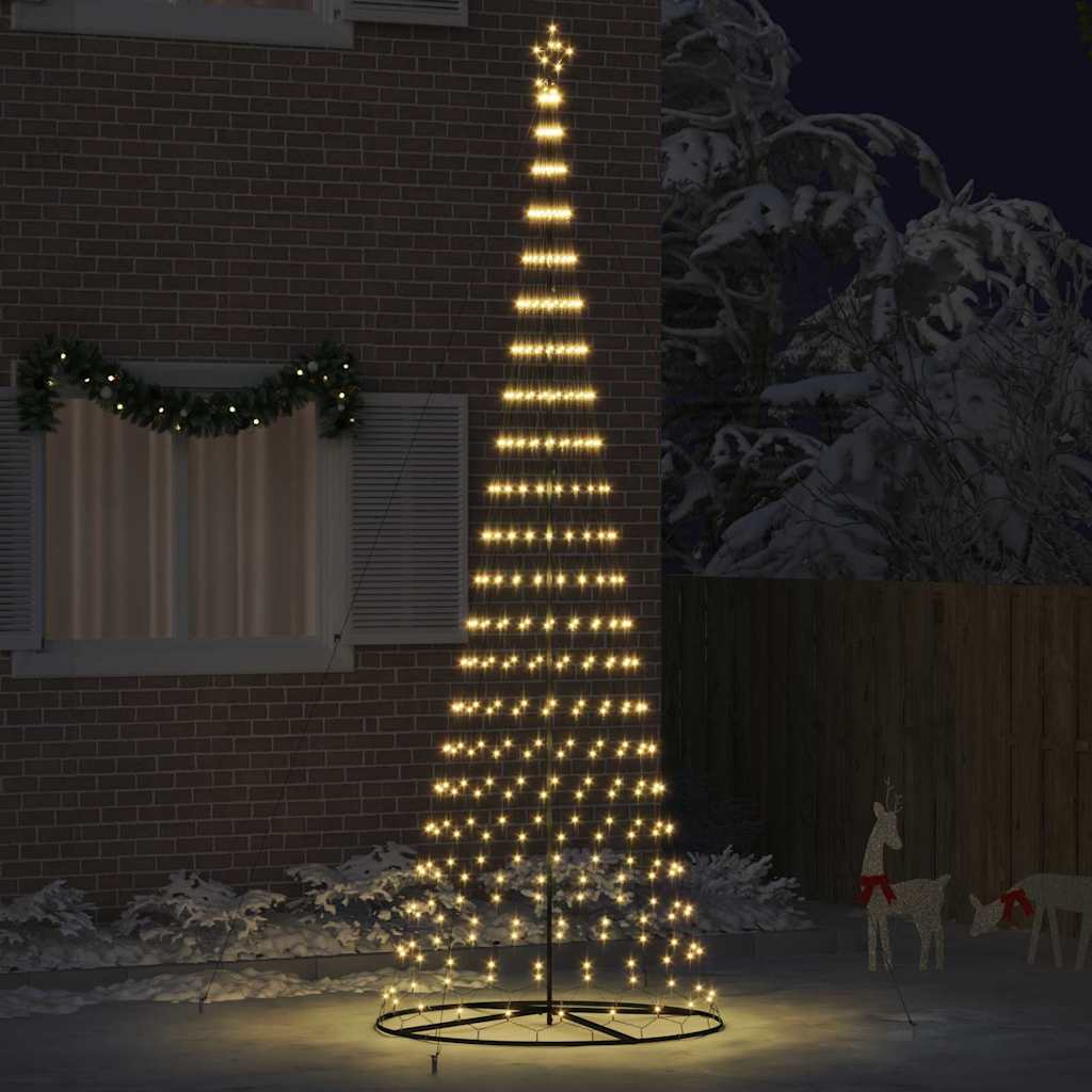 LED Christmas Tree Warm White 138.5 x 138.5 x 399 cm Metal
