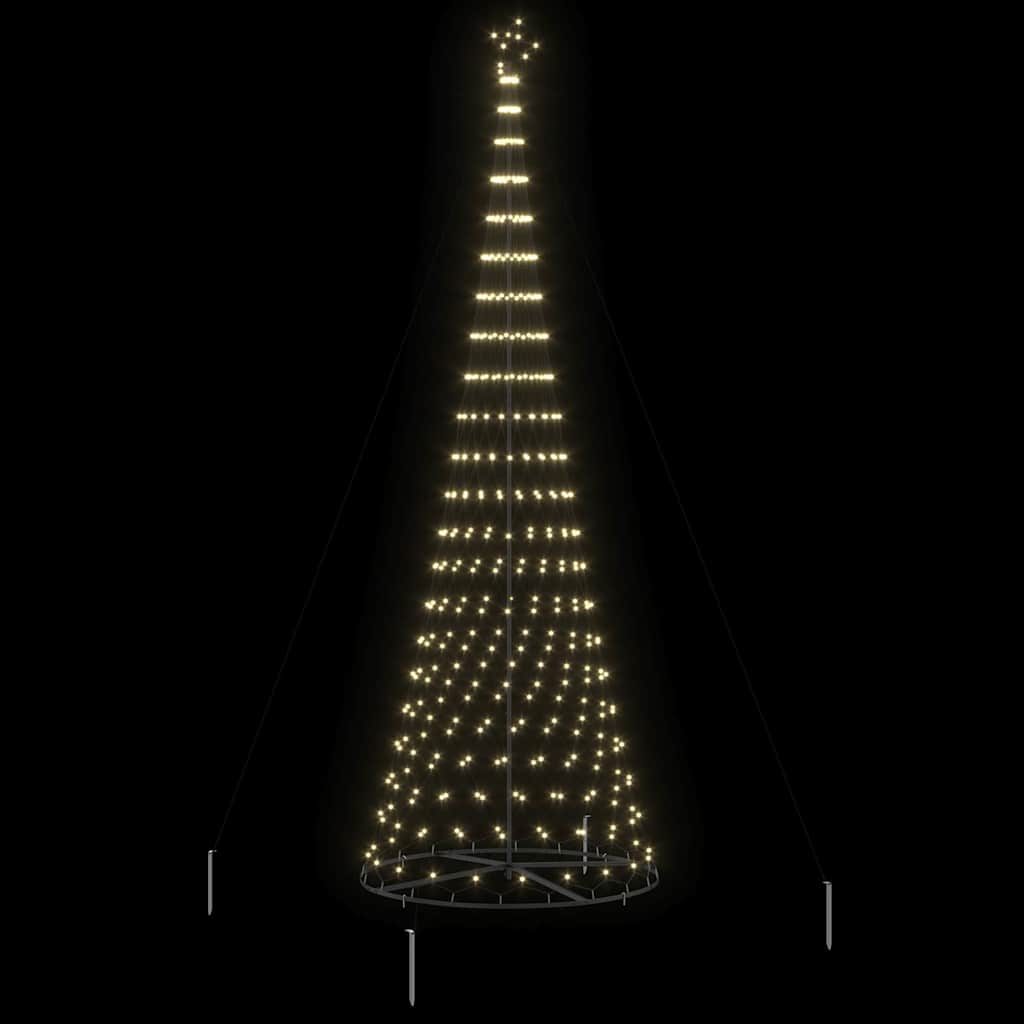 LED Christmas Tree Warm White 138.5 x 138.5 x 399 cm Metal