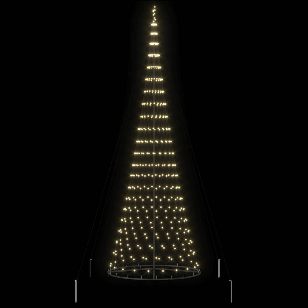LED Christmas Tree Warm White 138.5 x 138.5 x 399 cm Metal