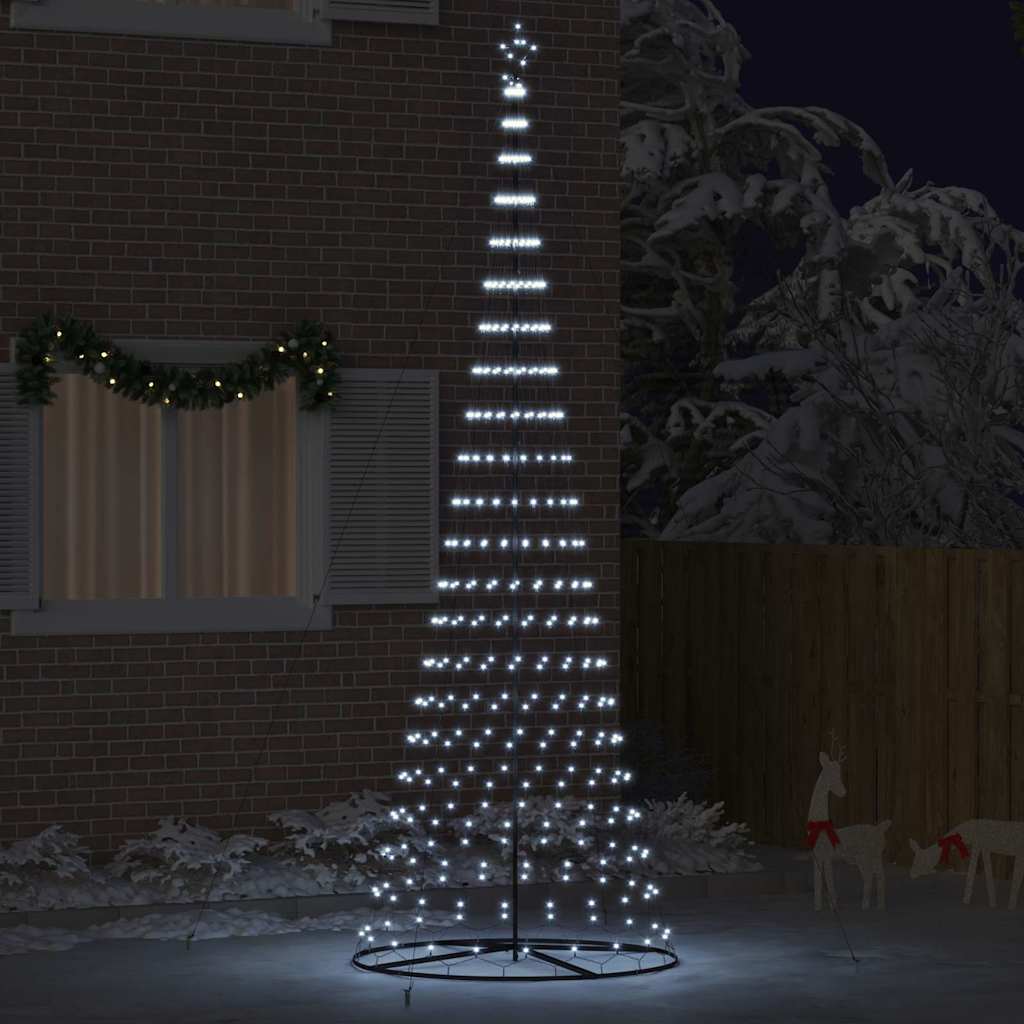 LED Christmas Tree Cool White 138.5 x 138.5 x 399 cm Metal