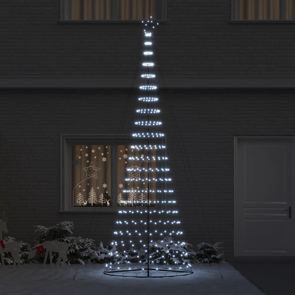 LED Christmas Tree Cool White 138.5 x 138.5 x 399 cm Metal