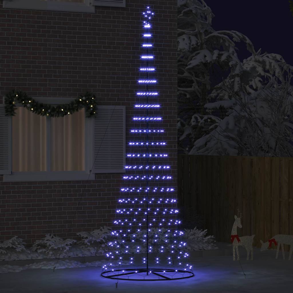 LED Christmas Tree with Stand Blue 138.5 x 138.5 x 399 cm Metal