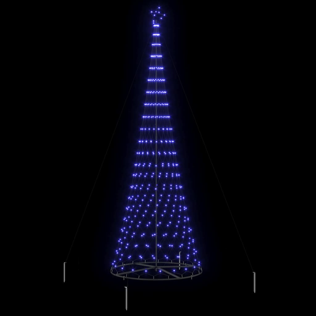 LED Christmas Tree with Stand Blue 138.5 x 138.5 x 399 cm Metal