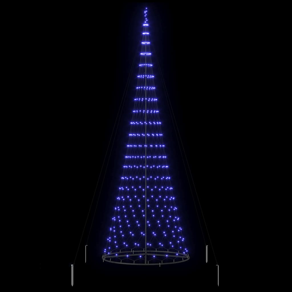 LED Christmas Tree with Stand Blue 138.5 x 138.5 x 399 cm Metal