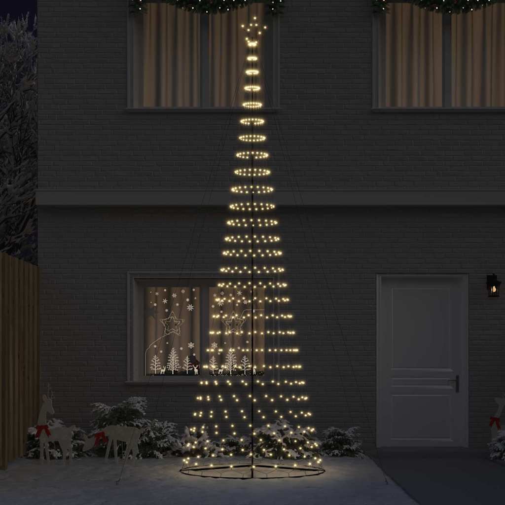 LED Christmas Tree Warm White 160 x 160 x 500 cm Metal