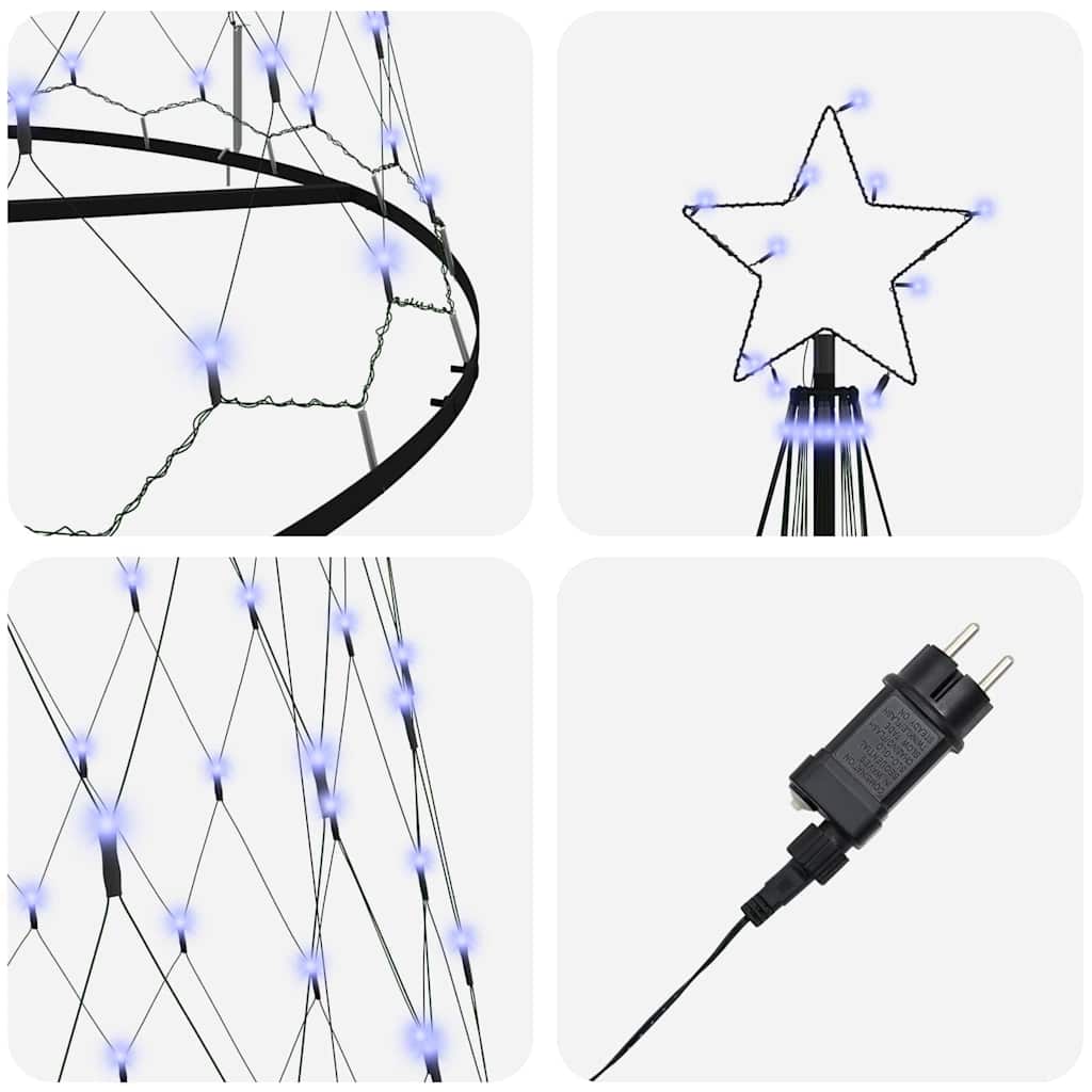 LED Christmas Tree with 550 LEDs Blue 160 x 160 x 500 cm Metal