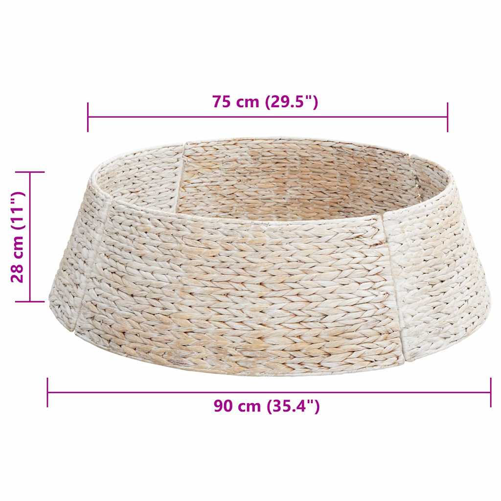 Christmas Tree Collar White 90 x 90 x 28 cm Water hyacinth