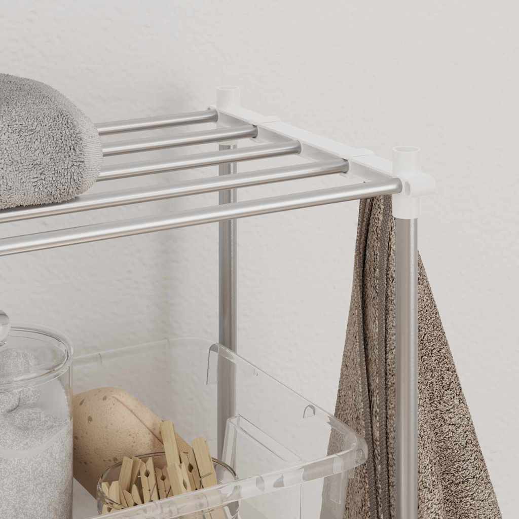 Washing Machine Shelf Manual White 63 x 27 x 136 cm Aluminium