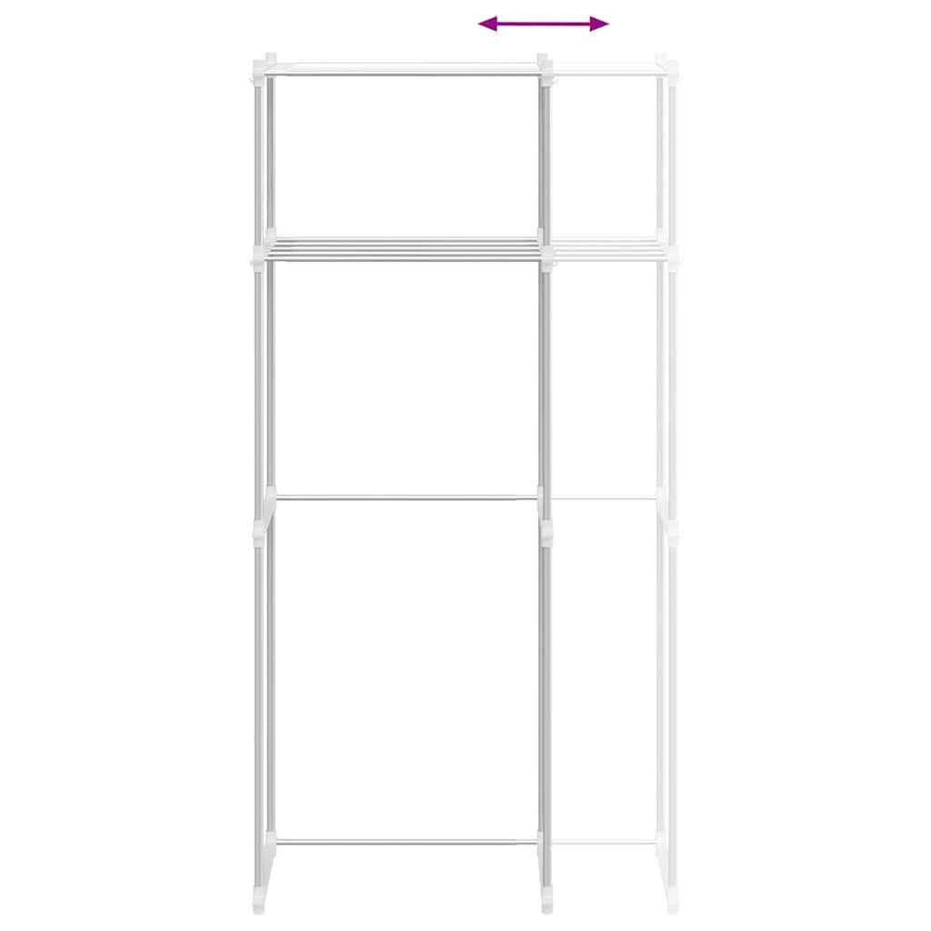 Washing Machine Shelf Manual White 63 x 27 x 136 cm Aluminium