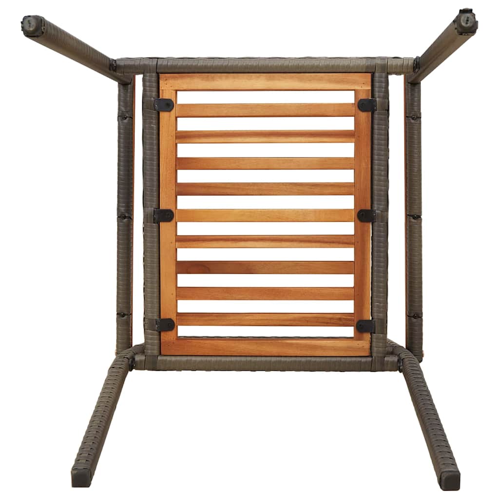 Garden Stacking Chairs 4 pcs Brown and Grey