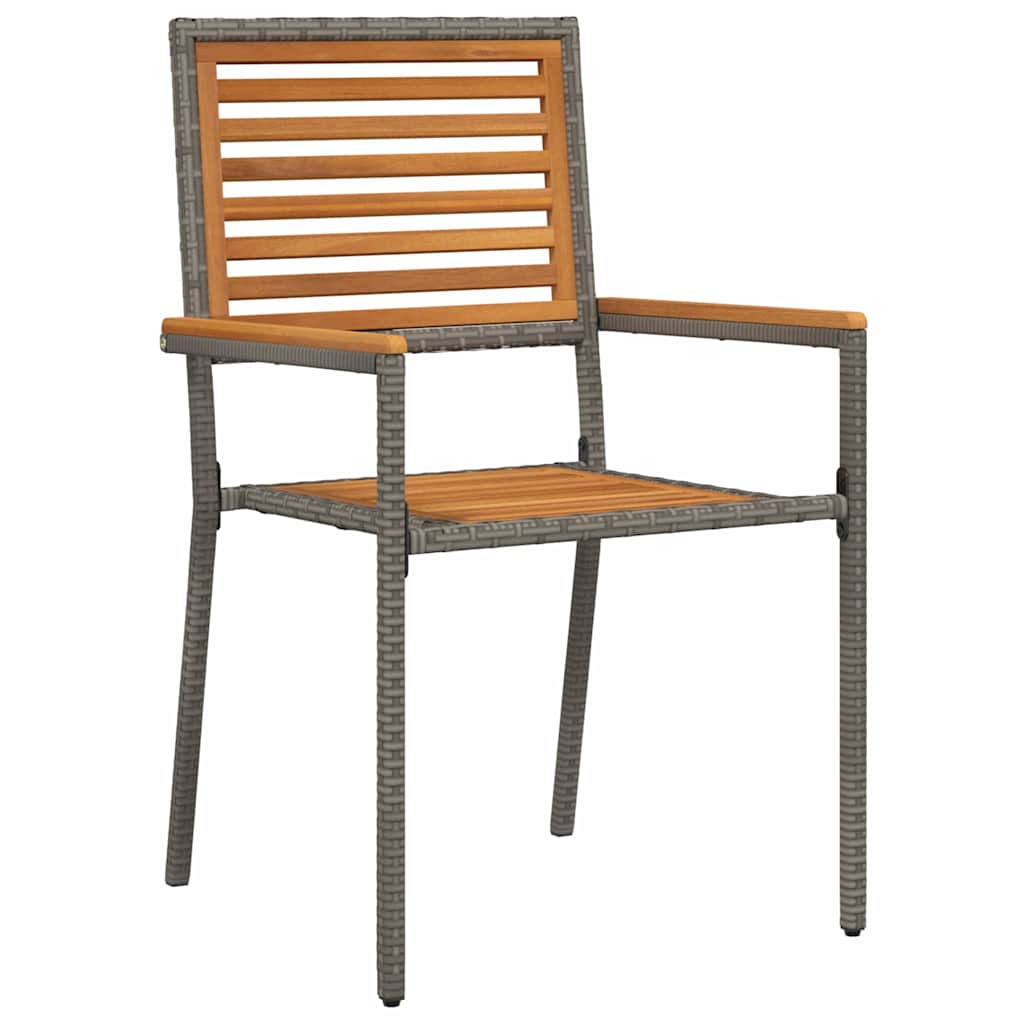 Garden Stacking Chairs 4 pcs Brown and Grey