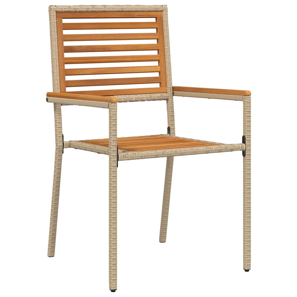 Garden Stacking Chairs 4 pcs Brown and Beige