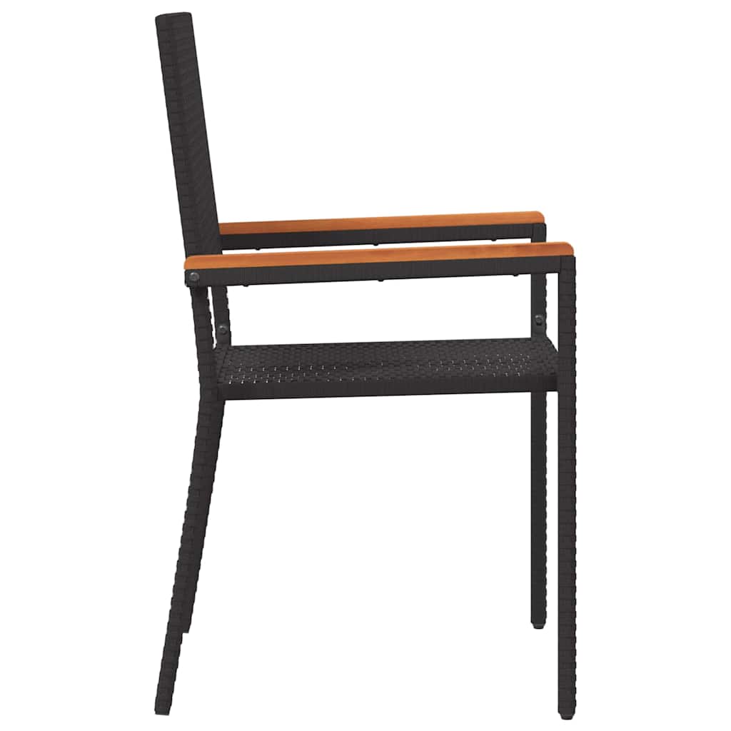 Garden Stacking Chairs 4 pcs Black and Brown