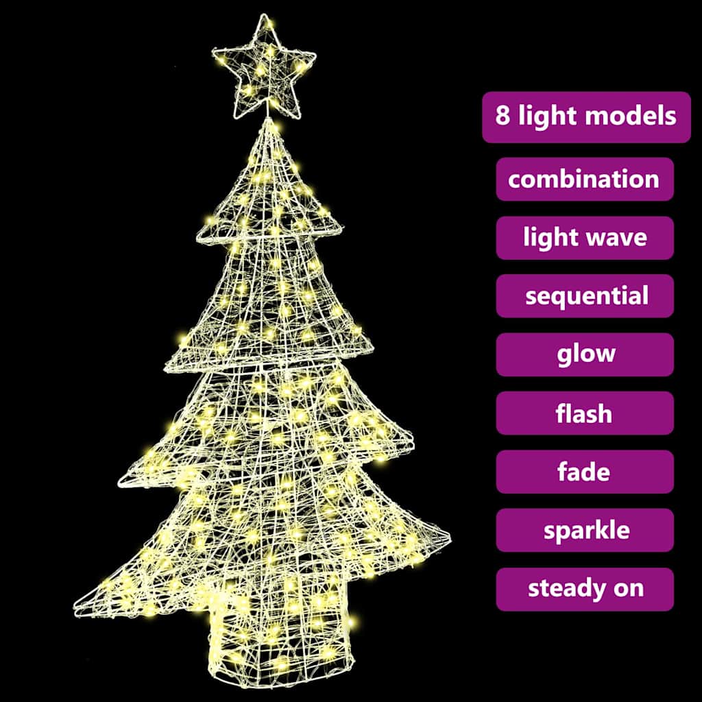 Christmas Tree with 100 LEDs Warm white 120 cm Acrylic