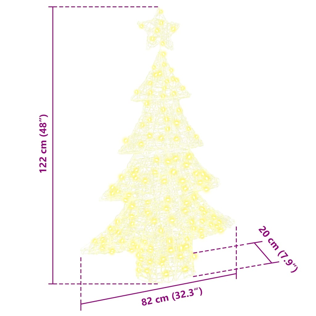Christmas Tree with 100 LEDs Warm white 120 cm Acrylic