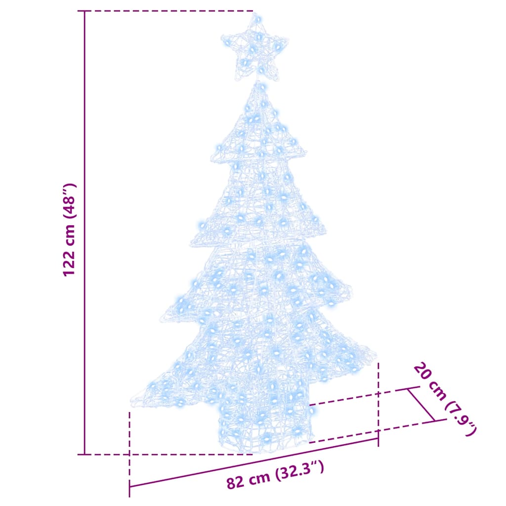 Christmas Tree with 100 LEDs Cold white 120 cm Acrylic
